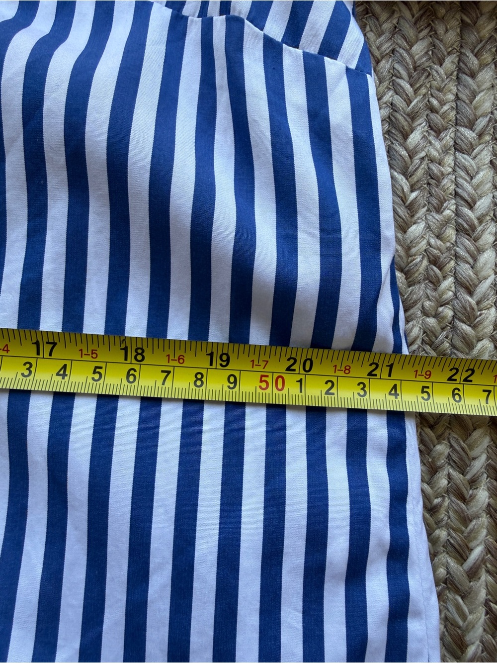 NWT Madewell Navy and White Striped Poplin Button-Front Blouse Preppy Old Money - Picture 10 of 12